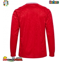 Camisa de Futebol Dinamarca Equipamento Principal Europeu 2024 Manga Comprida